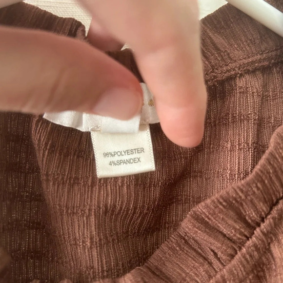 Monteau Los Angeles cropped blouse brown size M - Picture 3 of 8